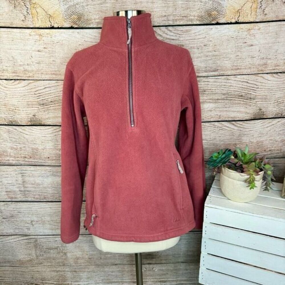 5/$25 Cabelas Polartec Fleece Quarter Zip Pullover Rose Mauve Womens Medium